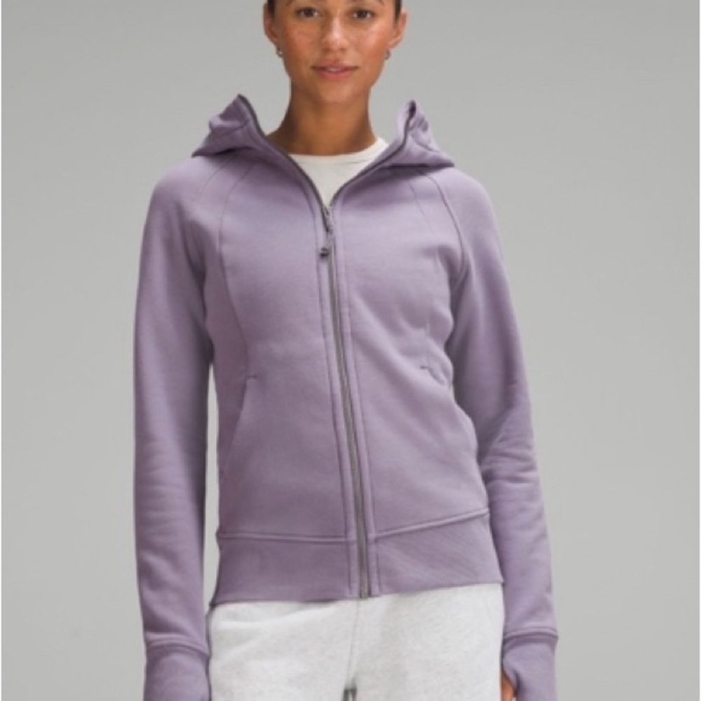 Lululemon scuba full zip hoodie, purple ash, size 6